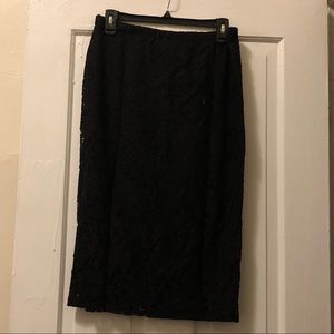 Bobeau Black Lace Midi Skirt